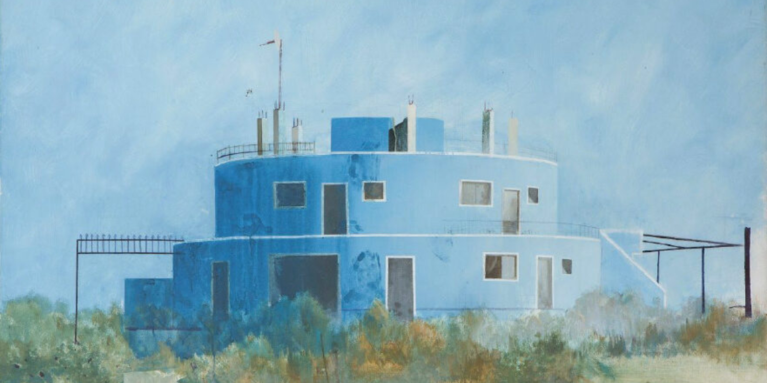 Edi Hila, "The Blue House", 2000. Acrylique sur toile. 112 x 145,5 x 3 cm. Collection Mudam Luxembourg. Acquisition 2019 © Photo : Christian Aschman | Erna Hecey Gallery, Luxembourg