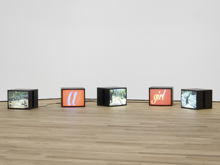 Diana Thater, ‘The Individual as a Species’, 1996. Collection Mudam Luxembourg. Donation 2023 – Gaby and Wilhelm Schürmann with the support of the members of the Cercle des collectionneurs du Mudam Luxembourg. View of the exhibition ‘Radio Luxembourg: Echoes across borders’, Mudam Luxembourg. Photo: Mareike Tocha © Mudam Luxembourg