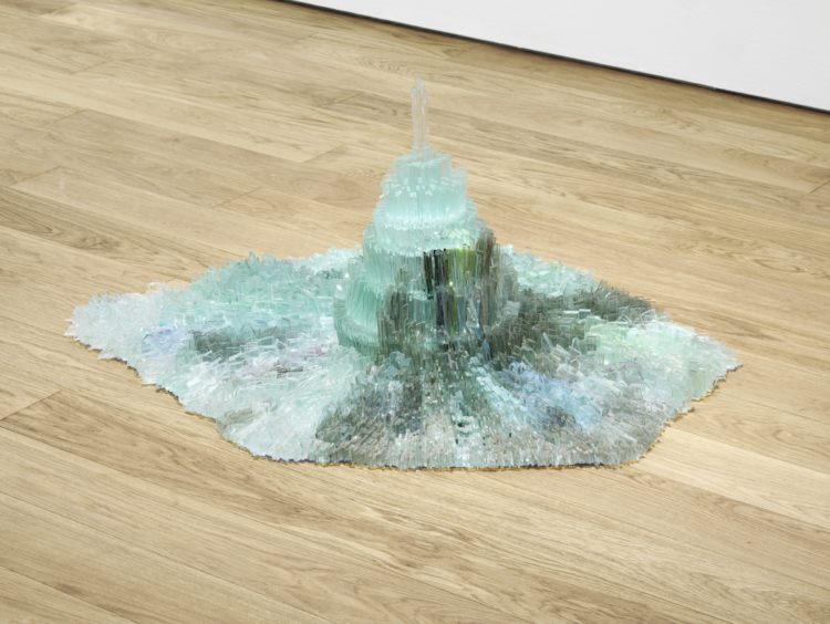 Isa Melsheimer, ‘Bergstadt’, 2009. Collection Mudam Luxembourg. View of the exhibition ‘Radio Luxembourg: Echoes across borders’, Mudam Luxembourg. Photo: Mareike Tocha © Mudam Luxembourg