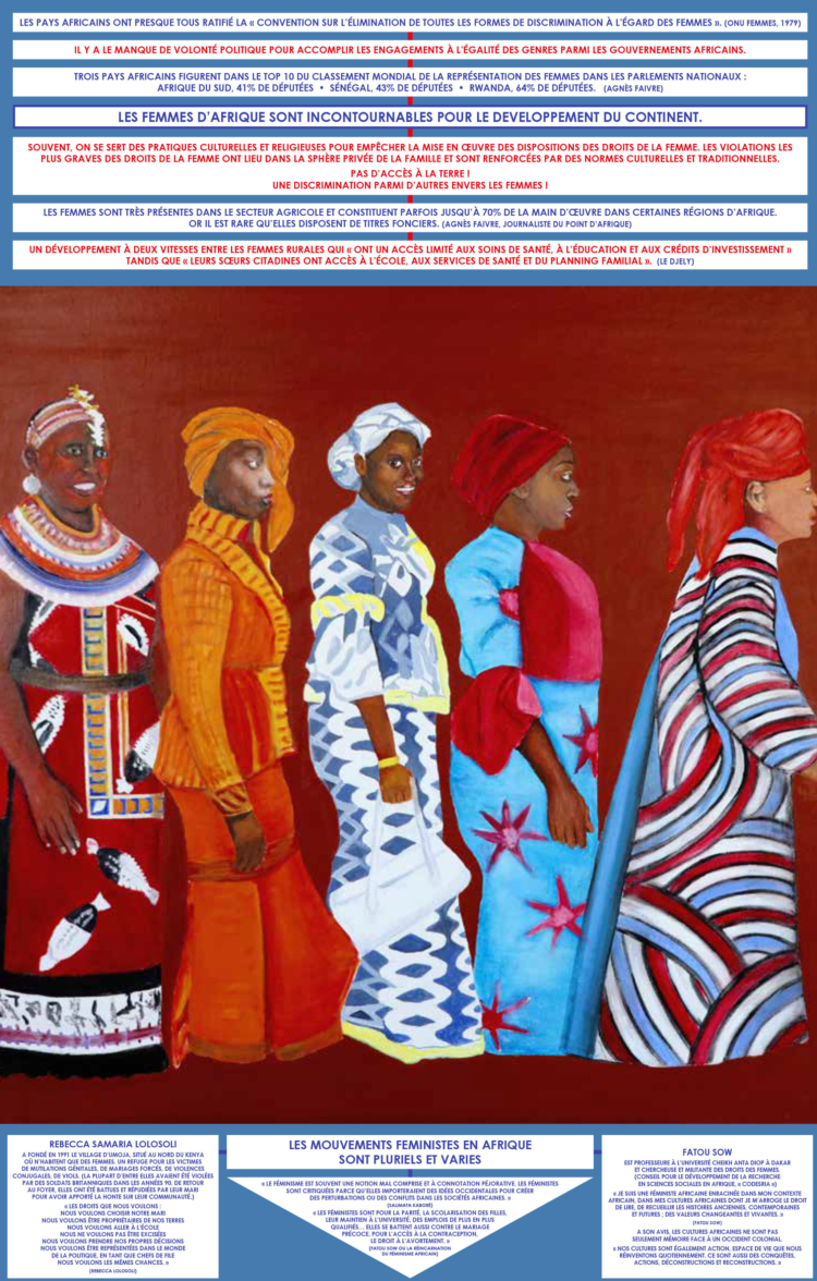 Berthe Lutgen, ‘La Marche des femmes’, 2017-2019 (détail). Huile sur toile, carton plume. Ensemble de 10 panneaux. 155 x 1000 cm. Collection Mudam Luxembourg – Musée d’Art Moderne Grand-Duc Jean. Acquisition 2023 © Berthe Lutgen