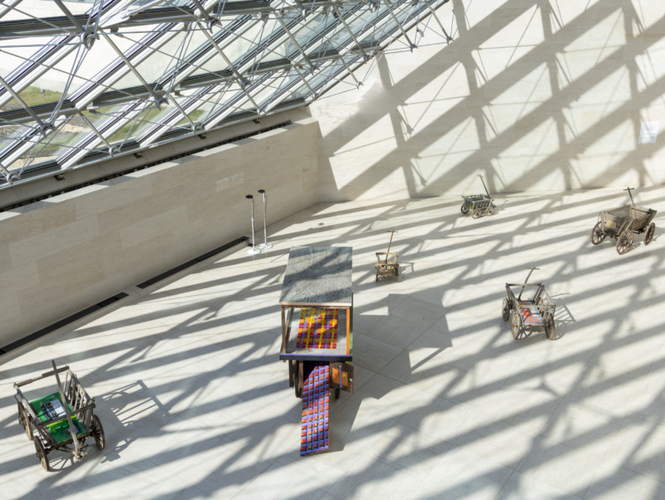 View of the exhibition ‘Lubaina Himid and Magda Stawarska: Nets for Night and Day’, Mudam Luxembourg. Photo: Marc Domage © Mudam Luxembourg