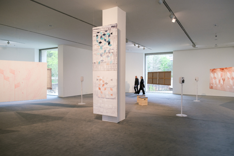 View of the exhibition ‘Lubaina Himid and Magda Stawarska: Nets for Night and Day’, Mudam Luxembourg. Photo: Gilles Kayser © Mudam Luxembourg