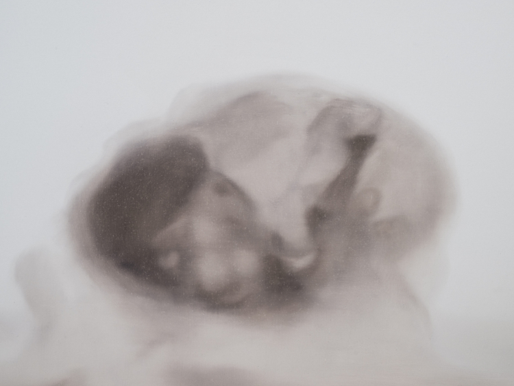 Exhibition view ‘Seven Paintings – Seven Encounters’, Mudam Luxembourg. Photo: Mike Zenari © Mudam Luxembourg. Anne Imhof, ‘Rise I (Study II)’, 2023. Collection Mudam Luxembourg. Acquisition 2024