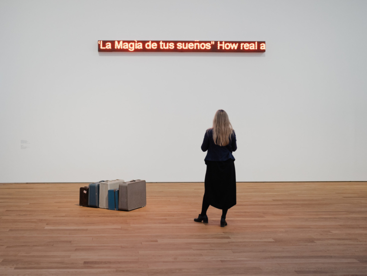 Exhibition view ‘Radio Luxembourg: Echoes across borders’, Mudam Luxembourg. Photo : Marion Dessard © Mudam Luxembourg