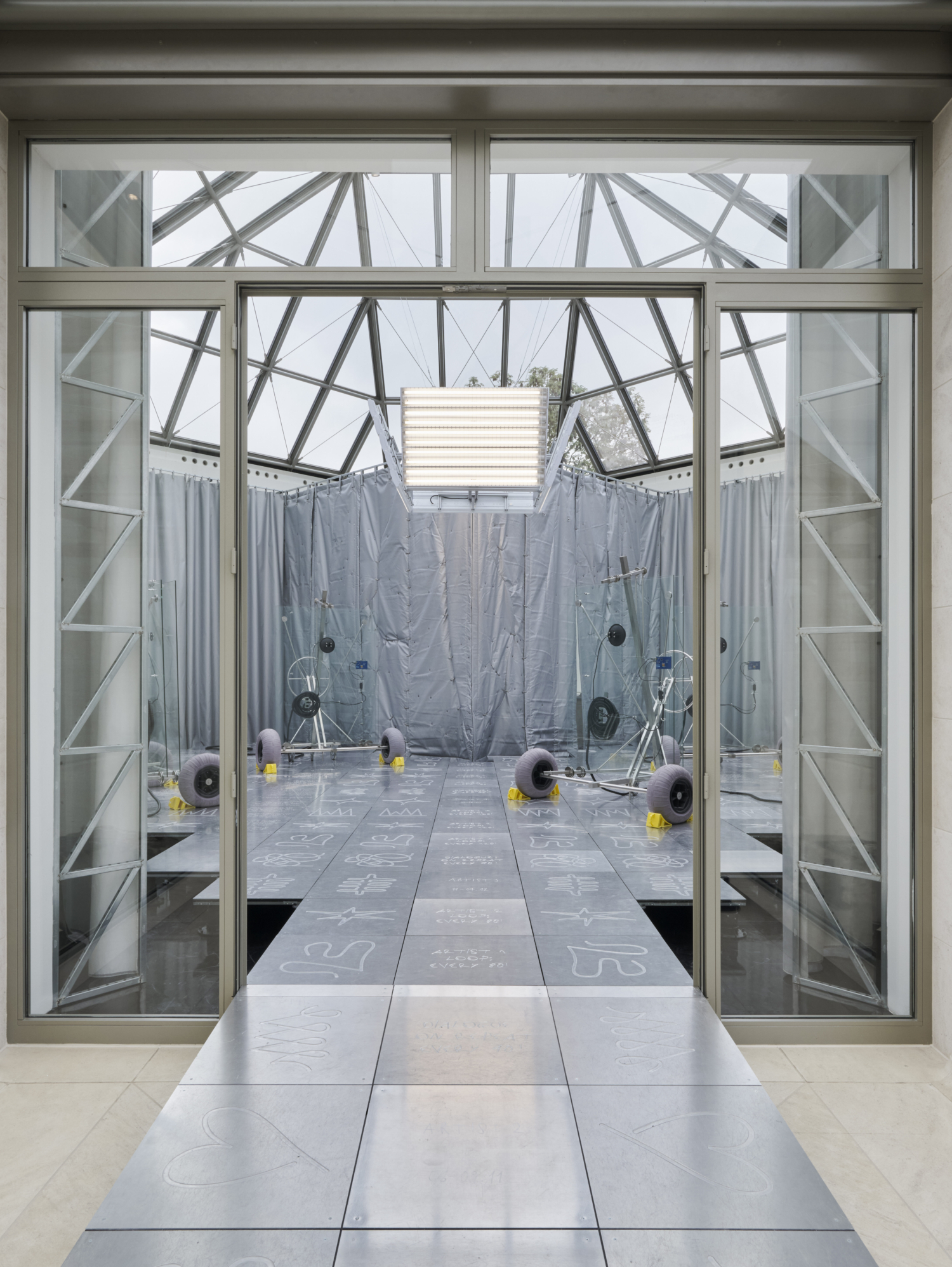 Exhibition view ‘Andrea Mancini & Every Island: A Comparative Dialogue Act’, Mudam Luxembourg. Photo: Mareike Tocha © Mudam Luxembourg