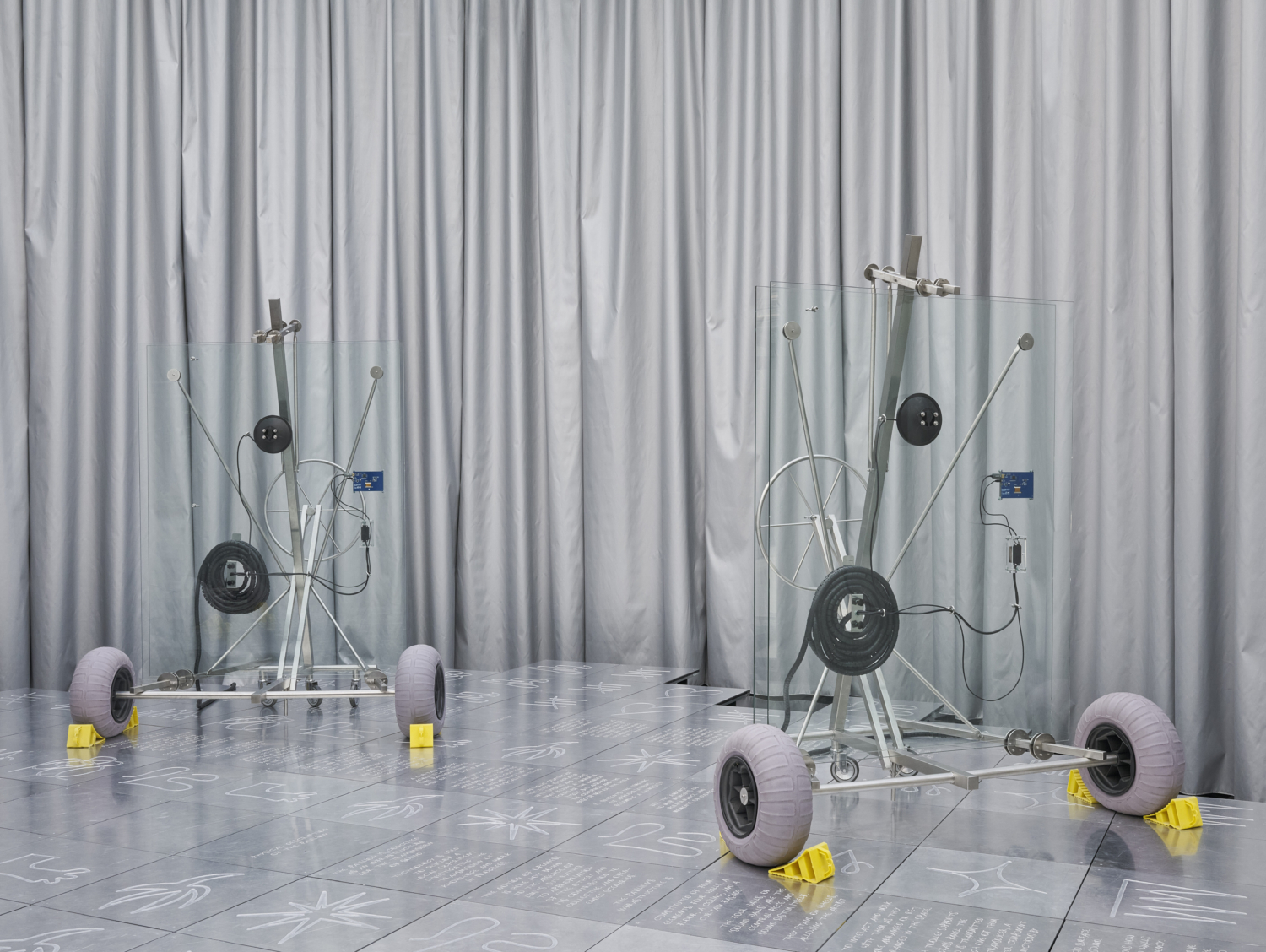 Exhibition view ‘Andrea Mancini & Every Island: A Comparative Dialogue Act’, Mudam Luxembourg. Photo: Mareike Tocha © Mudam Luxembourg