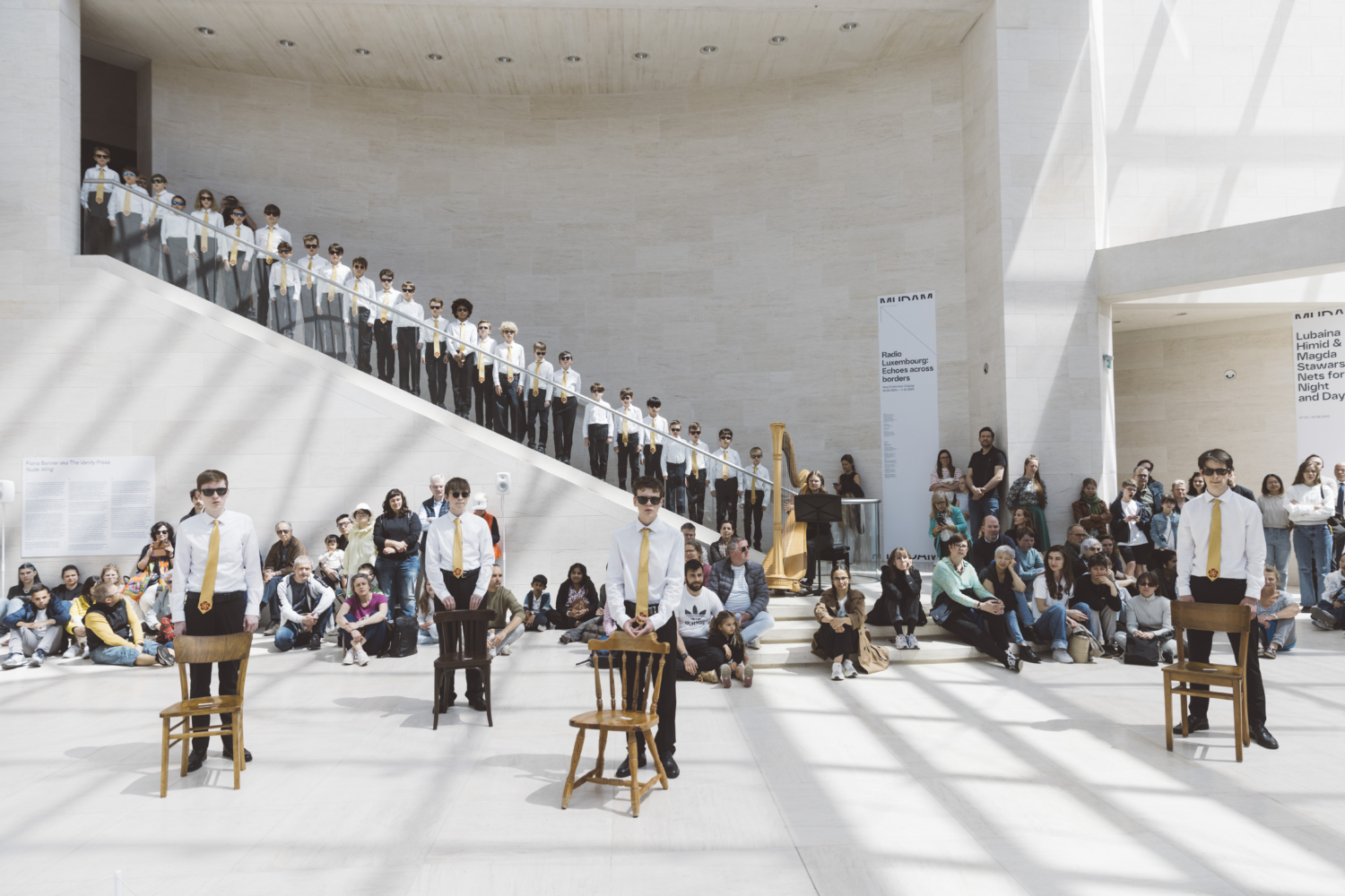 ‘Bárbara Sánchez-Kane: Aguas Frescas’, in collaboration with The Pueri Cantores from the Luxembourg City Conservatory. 18.05.2025, Mudam Luxembourg. Photo: Eike Walkenhorst © Mudam Luxembourg