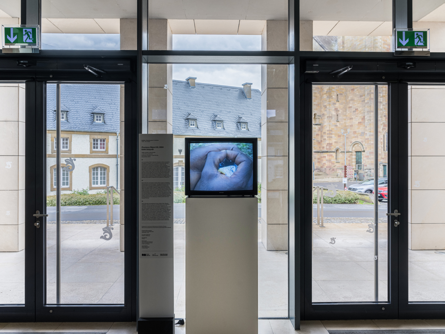 Edith Dekyndt, ‘Provisory Object 03’, 2004. Collection Mudam Luxembourg. Exhibition view ‘Dodeka: 12 Works for 12 Cantons’, Trifolion, Echternach. Photo: Mike Zenari © Mudam Luxembourg