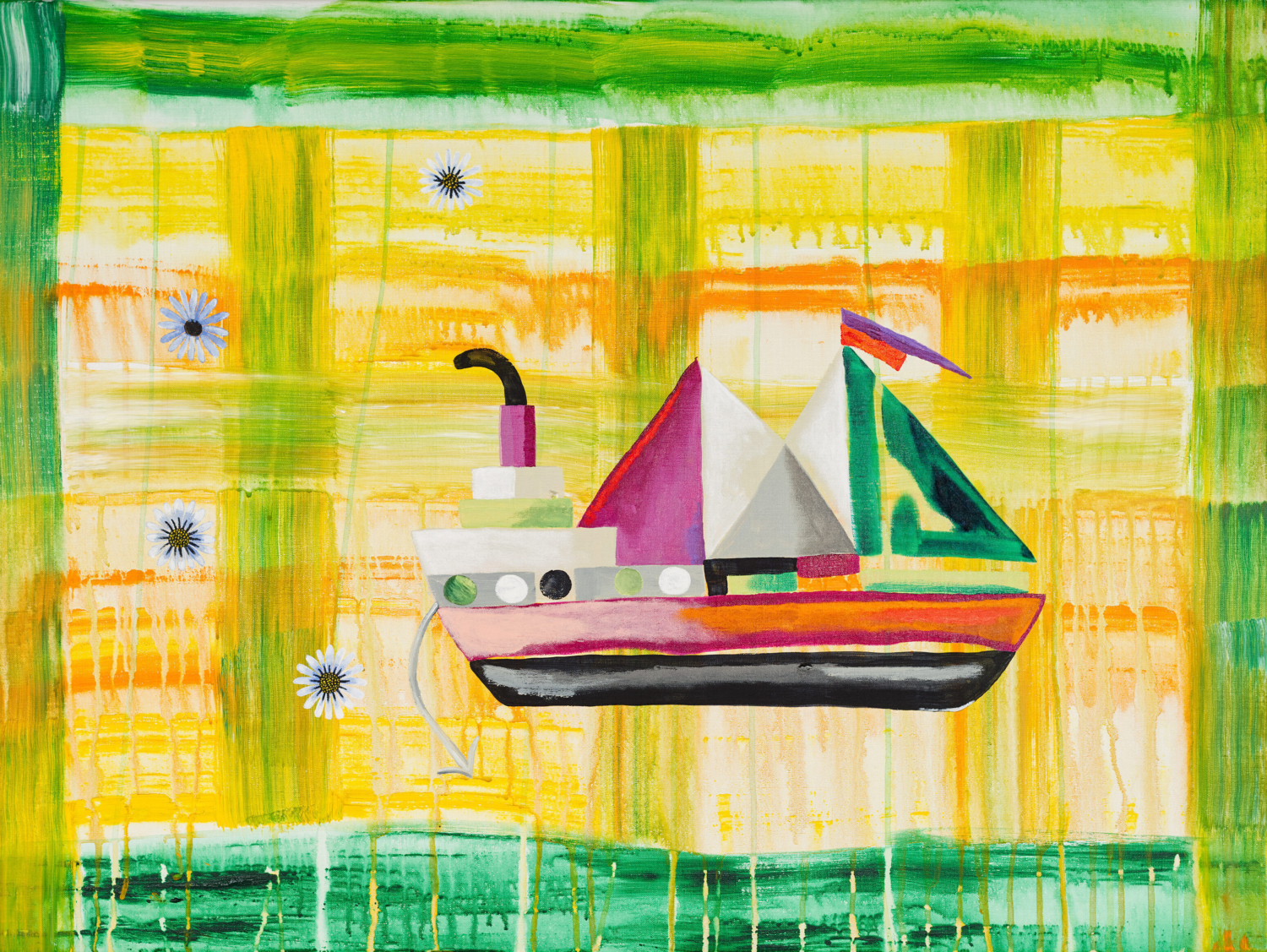 Lubaina Himid, ‘So Many Dreams’, 2021 - 2022. Acrylic on canvas. 31.5h x 37.2w in 80.0h x 94.5w cm. Courtesy of the artist and Hollybush Gardens, London. Photo: Gavin Renshaw